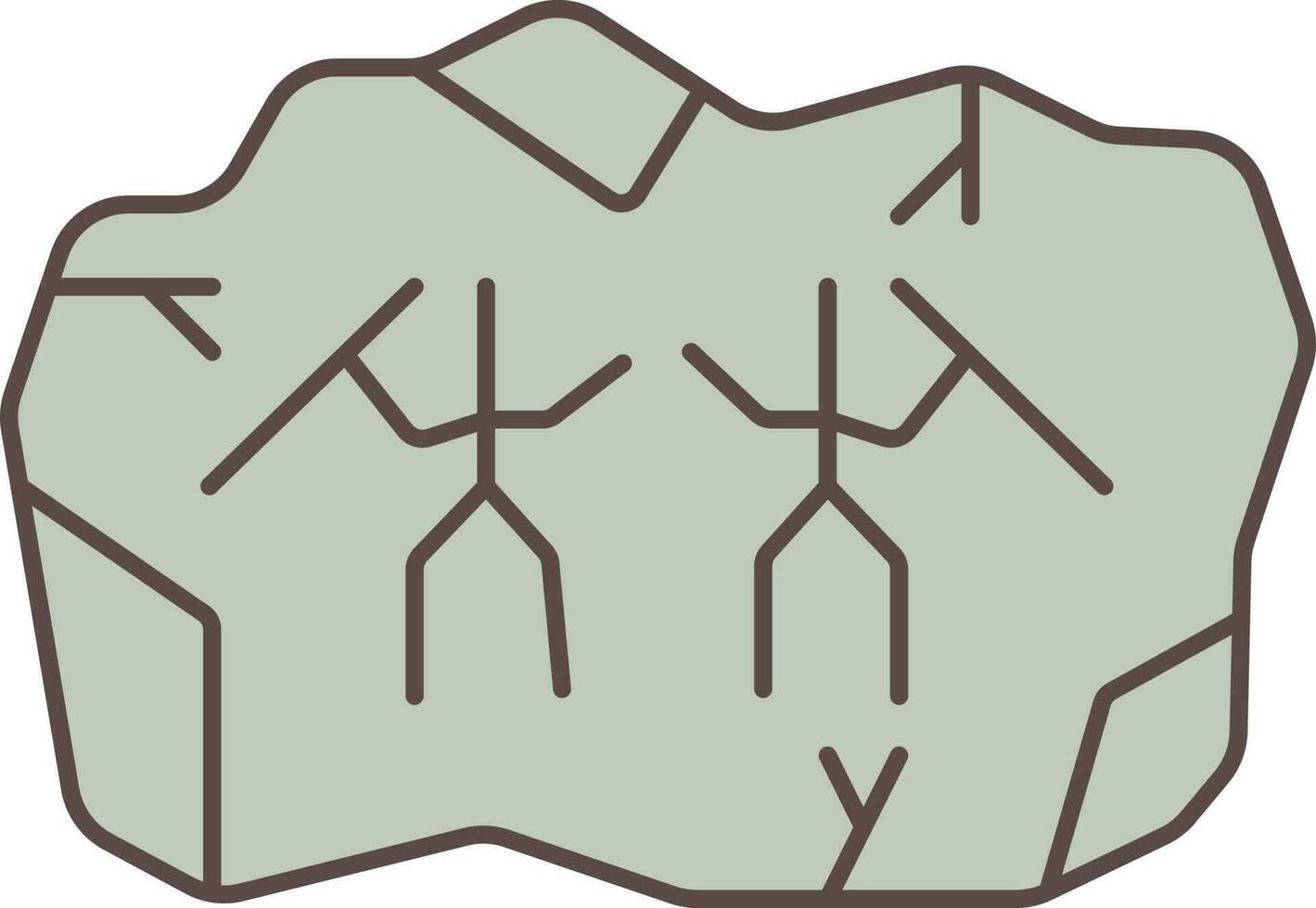 Flat Style Cave Painting Icon In Gray Color. vector