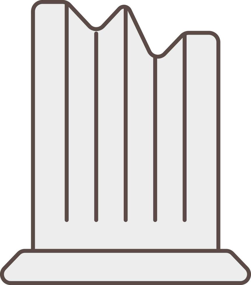 roto pilar icono en gris color. vector