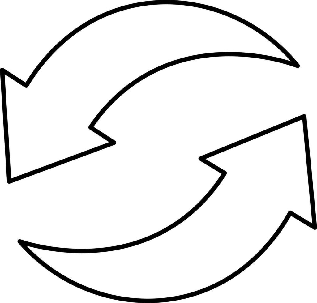 circular girar flecha icono en negro describir. vector