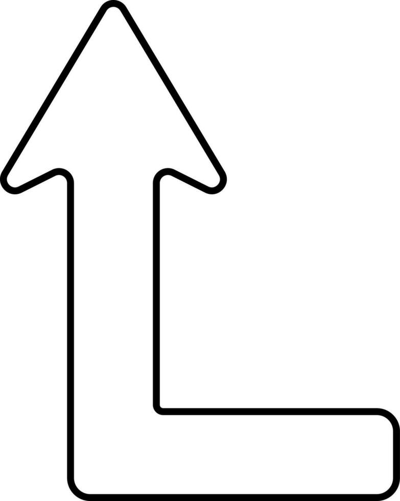 Left Turn Arrow Up Icon In Linear Style. vector