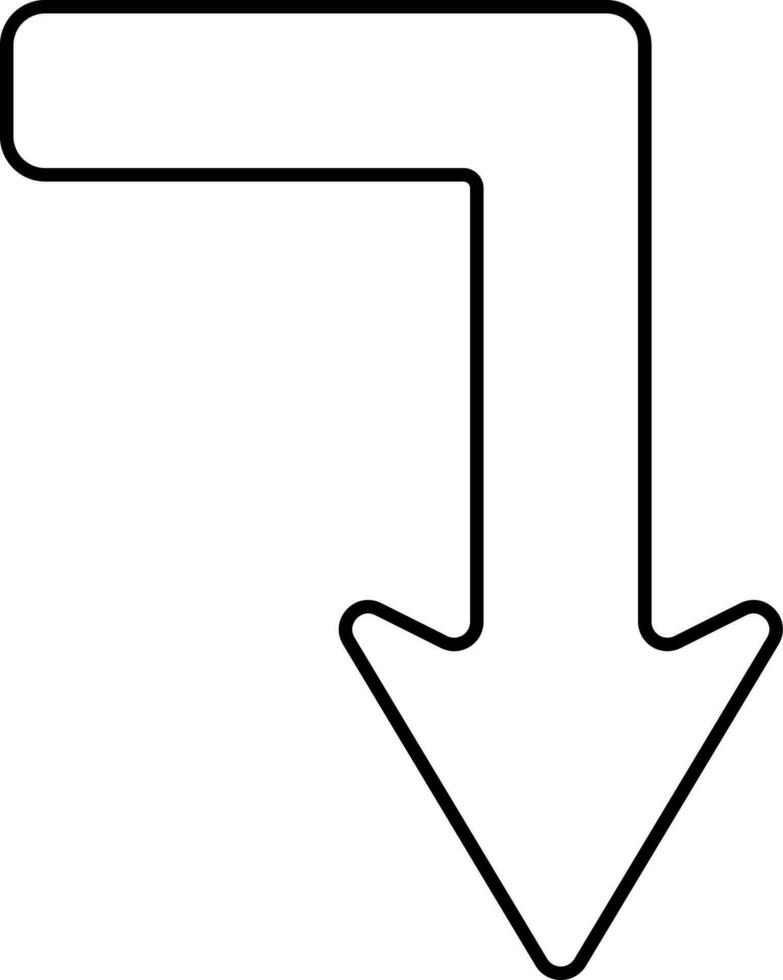 Right Move Arrow Black Outline Icon. vector