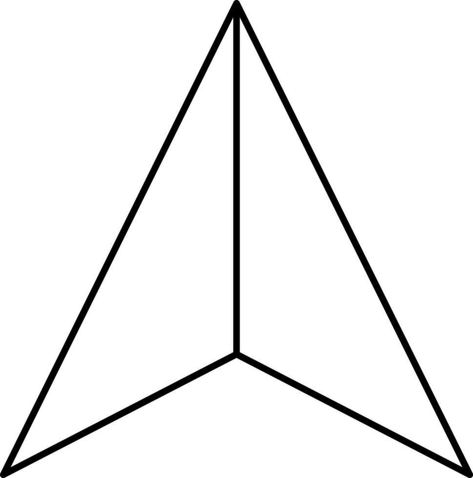 Black Linear Style Plane Arrow Icon. vector
