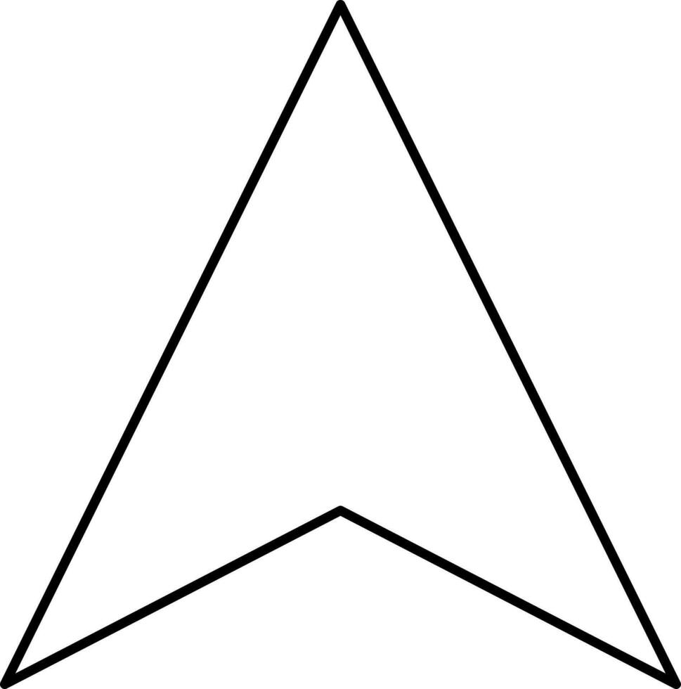 Black Linear Style Plane Arrow Icon. vector