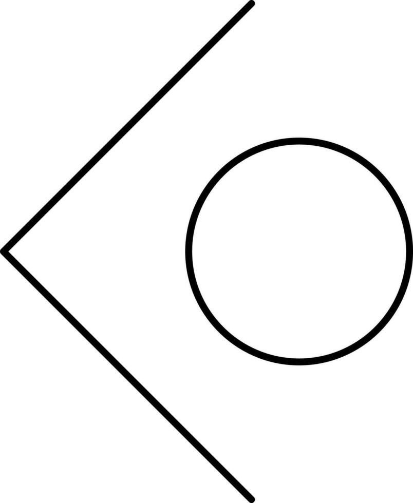 Left Arrow With Circle Icon In Black Linear Style. vector