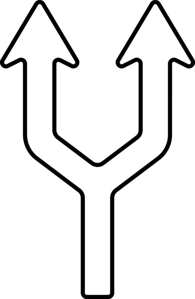 Capital Y Letter Arrow Black Linear Icon. vector