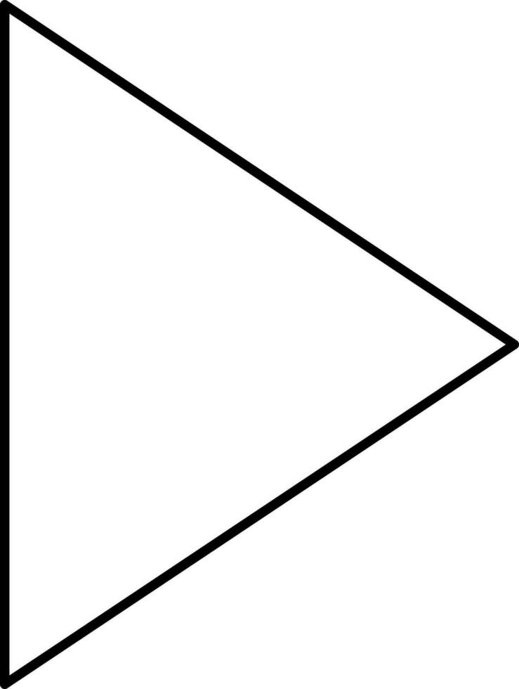 Right Triangle Arrow Icon In Black Outline. vector