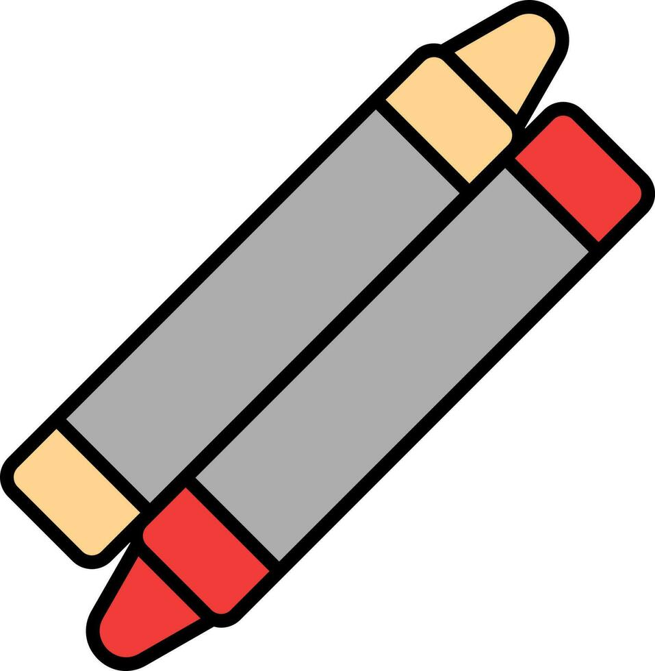 Colorful Crayon Pencils Flat Icon. vector