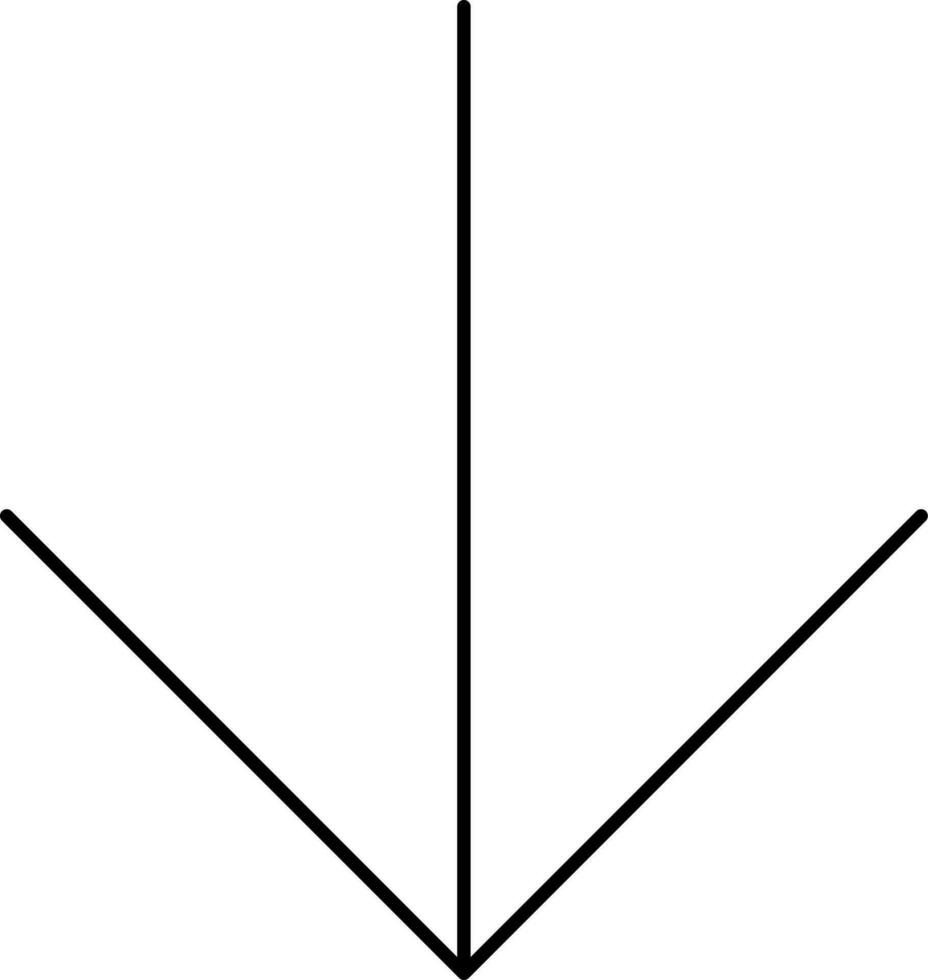 Black Illustration Of Down Arrow Icon. vector