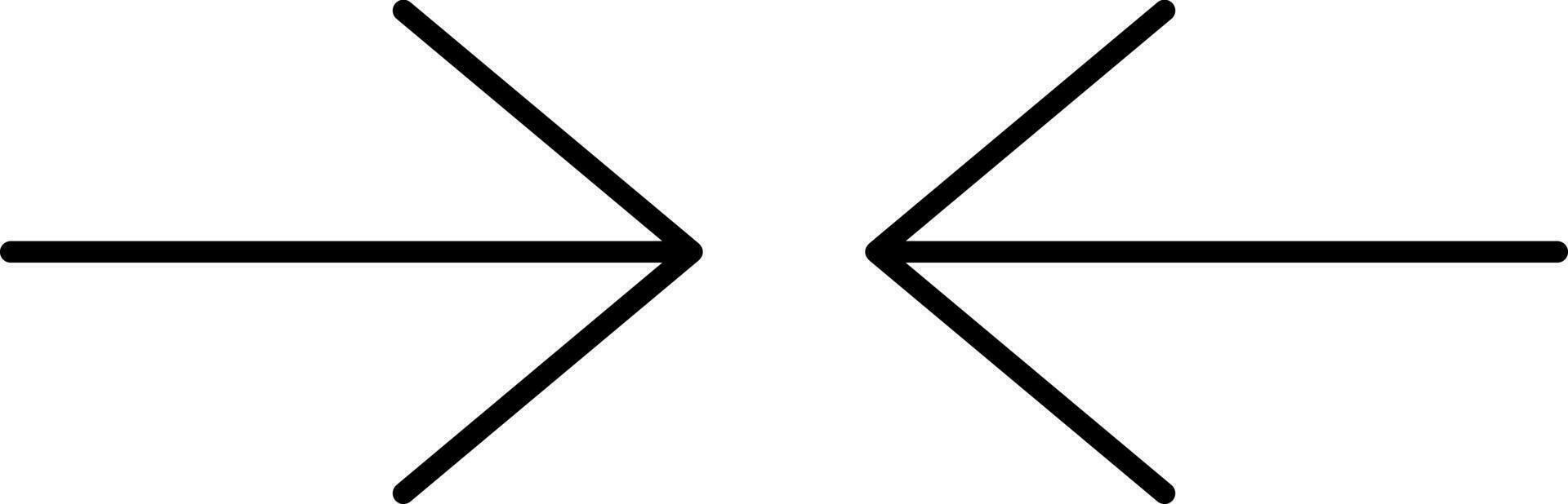 Left And Right Arrow Icon In Black Color. vector