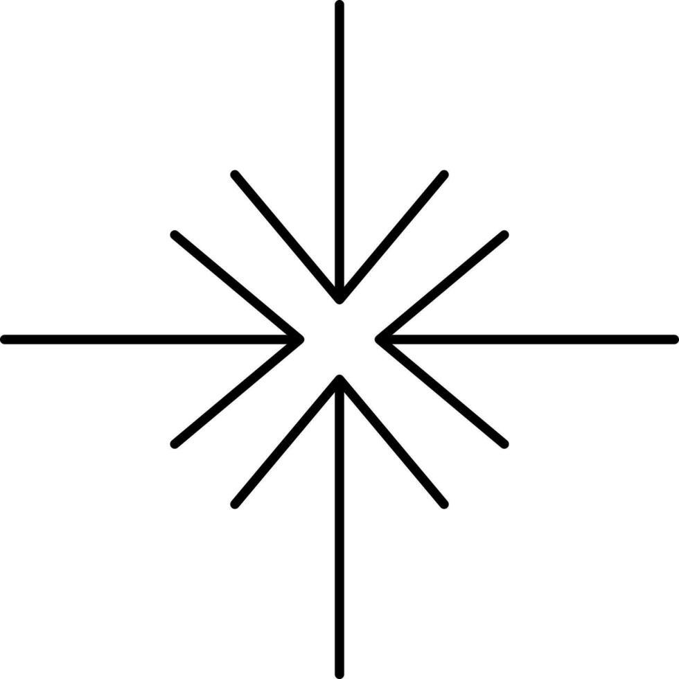 Black Illustration Of Four Connect Arrow Icon. vector