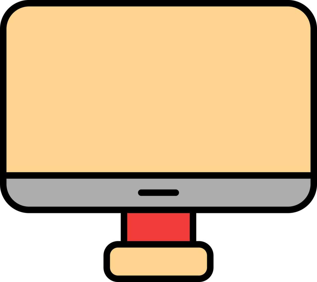 Colorful Monitor Icon In Flat Style. vector