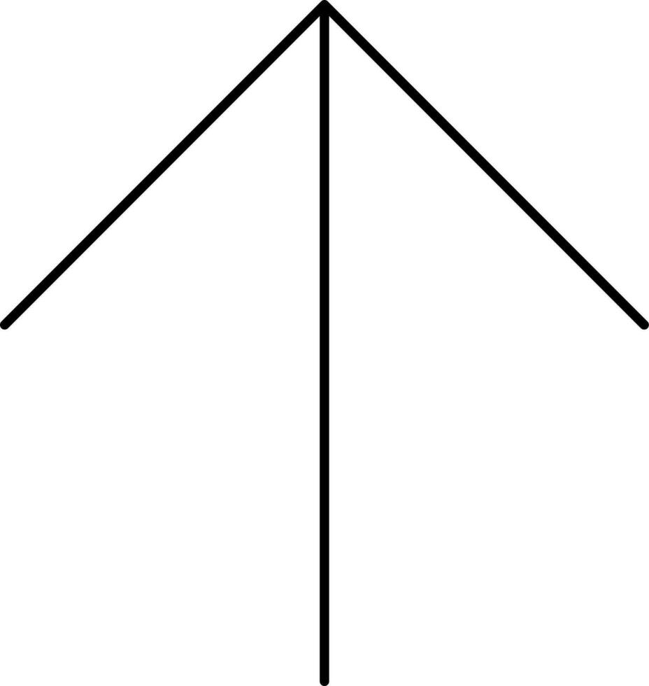 Black Linear Style Up Arrow Icon Or Symbol. vector