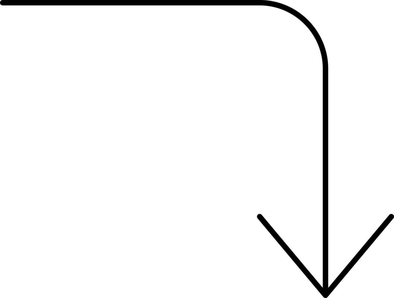 Down Move Arrow Icon In Black Color. vector