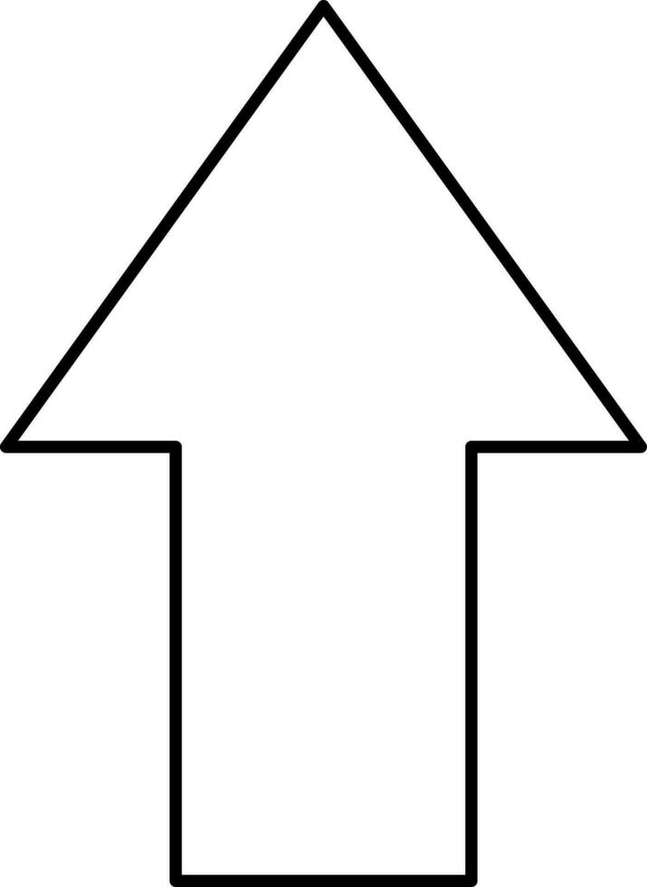 negro lineal estilo arriba flecha icono o símbolo. vector