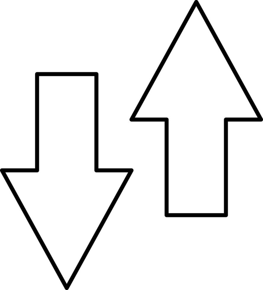 arriba y abajo flecha negro carrera icono. vector