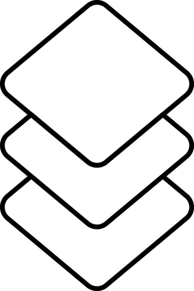Black Linear Layer Or Stack Page Icon. vector