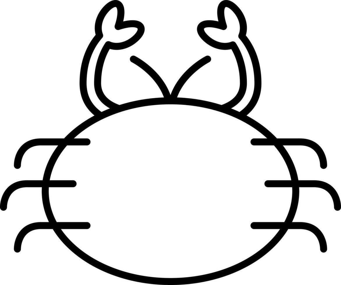 Illustration Of Crab Icon In Black Line Art. vector
