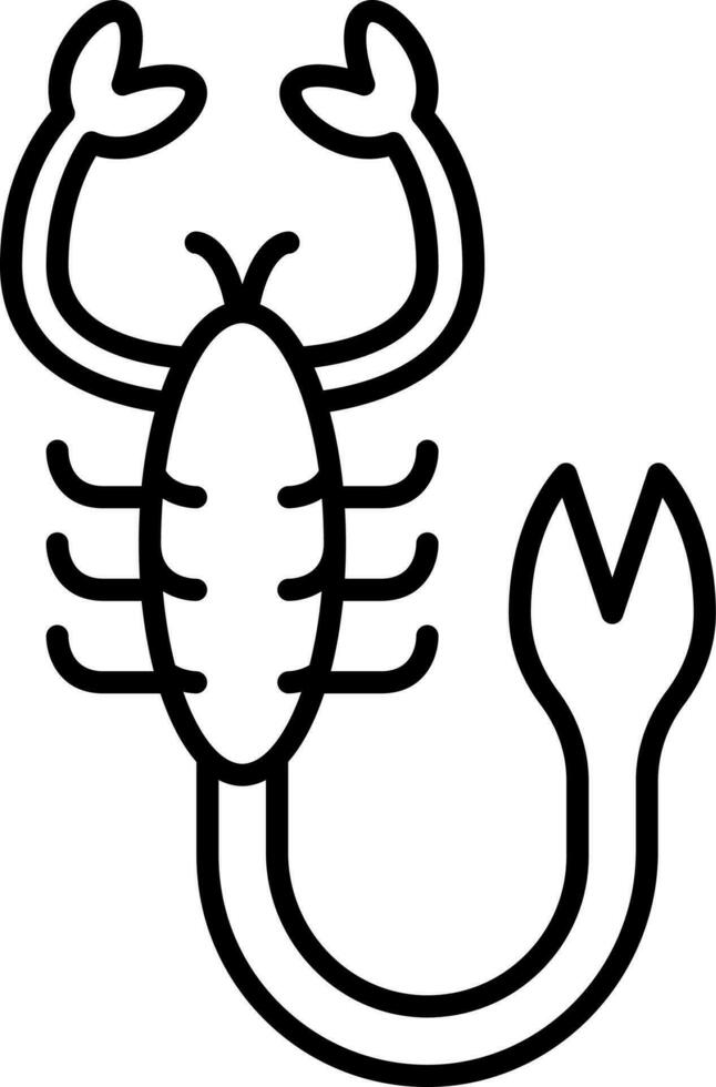 Scorpion Icon Or Symbol In Black Outline. vector