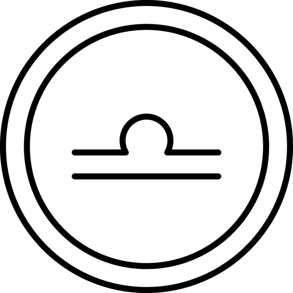 Libra Astrological Symbol Circle Icon In Line Art. vector