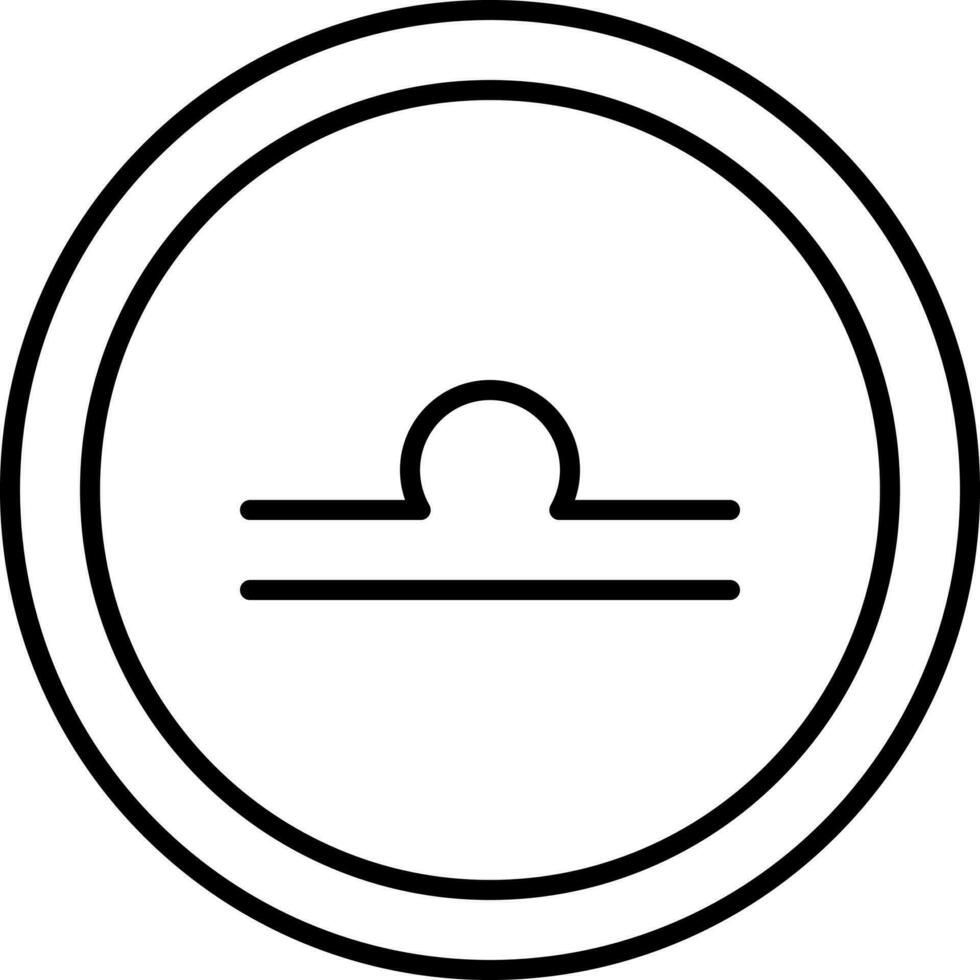 Libra Astrological Symbol Circle Icon In Line Art. vector