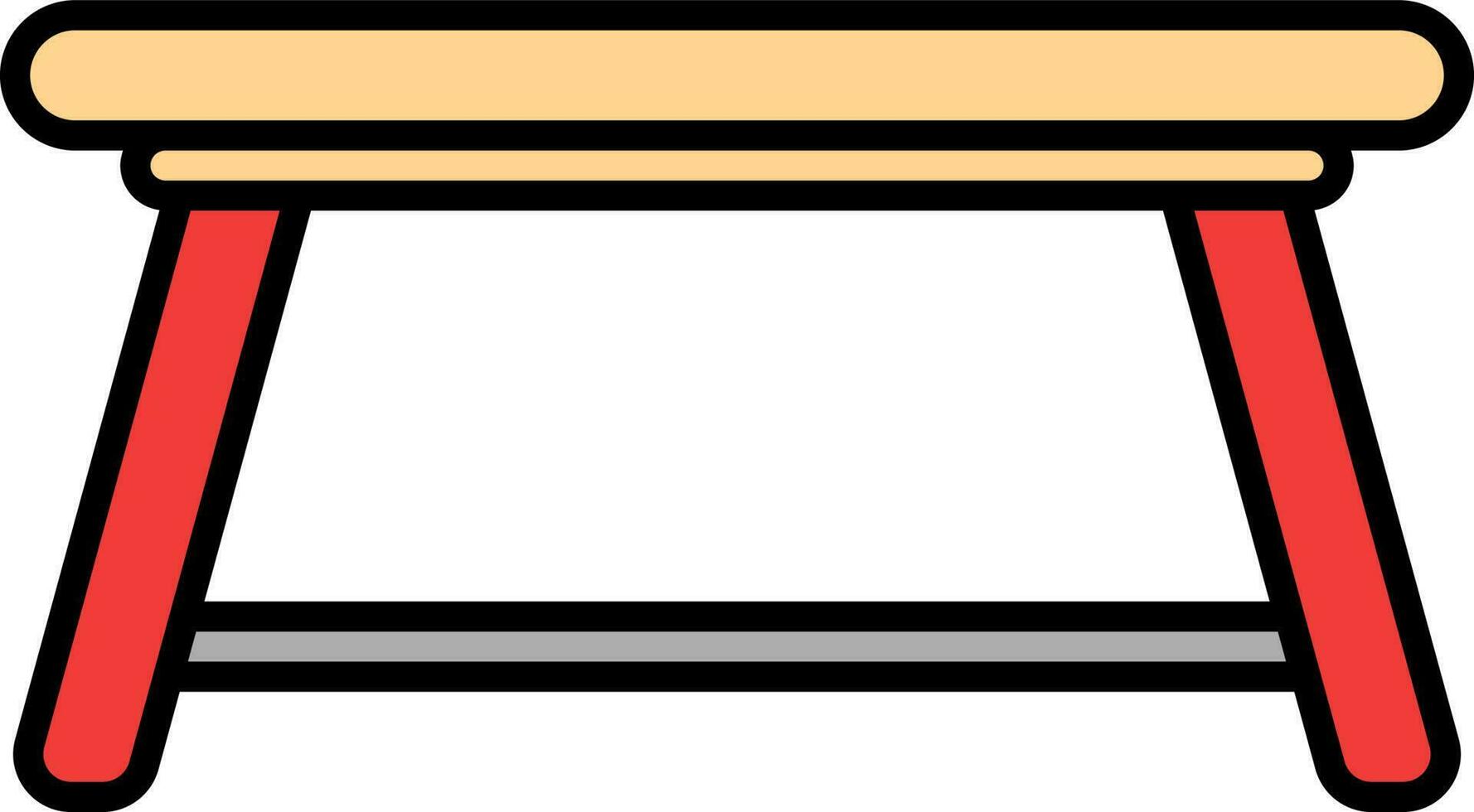 Blank Desk Or Table Icon In Red And Peach Color. vector