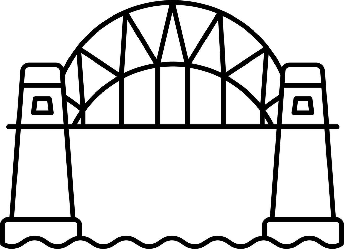 Harbour Bridge Black Stroke Icon. vector