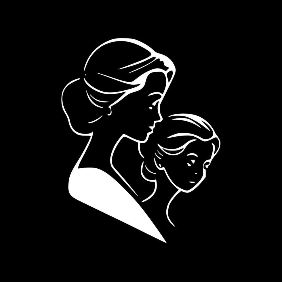 Mothers, Black and White Vector illustration