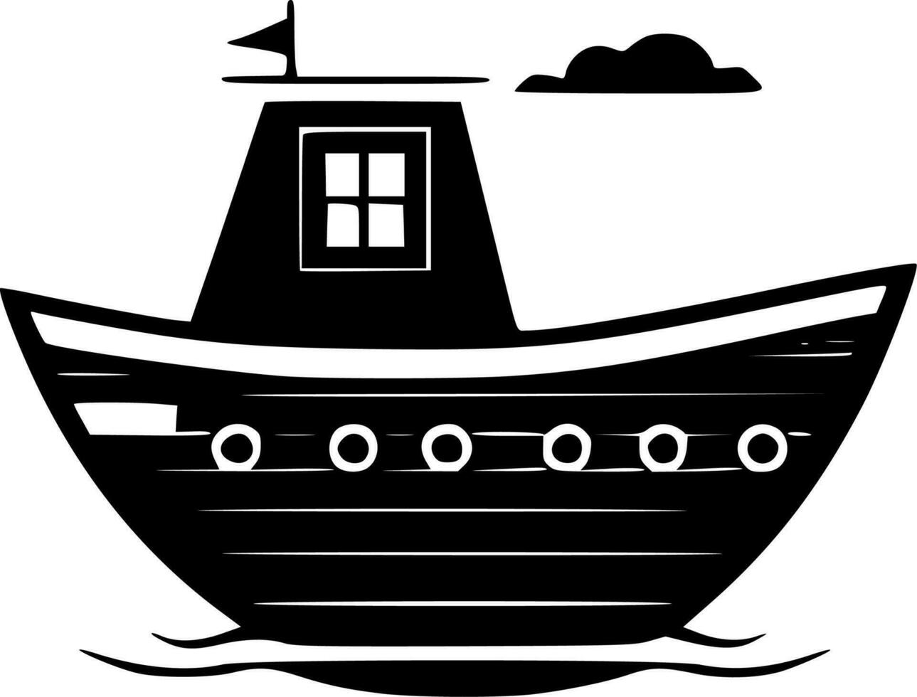 Boat - Minimalist and Flat Logo - Vector illustration