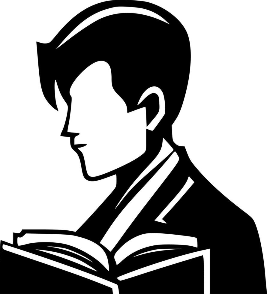 Book Lover, Minimalist and Simple Silhouette - Vector illustration