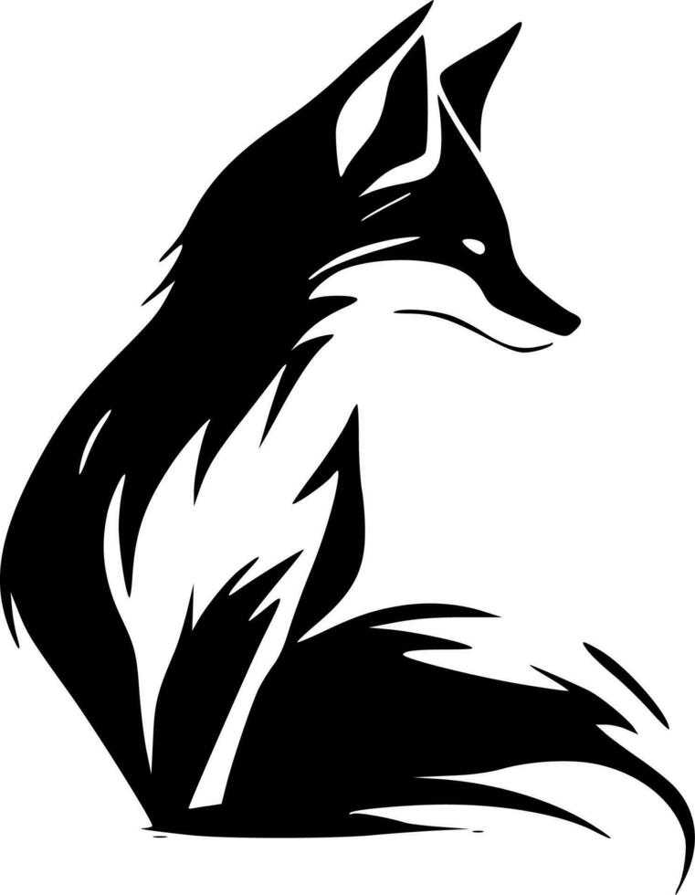 Fox, Black and White Vector illustration