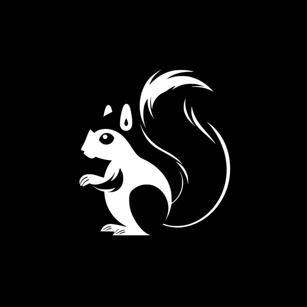 Squirrel, Minimalist and Simple Silhouette - Vector illustration