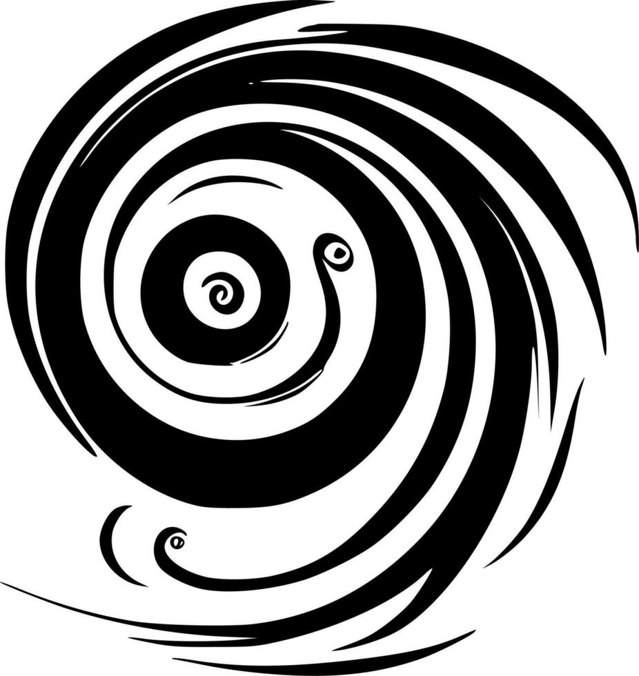 Swirls - Black and White Isolated Icon - Vector illustration