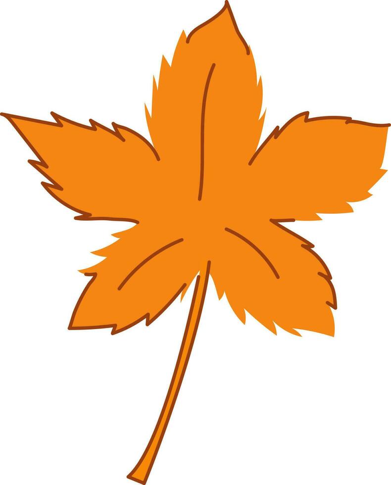 Isolated Maple Leaf Icon In Orange Color. vector