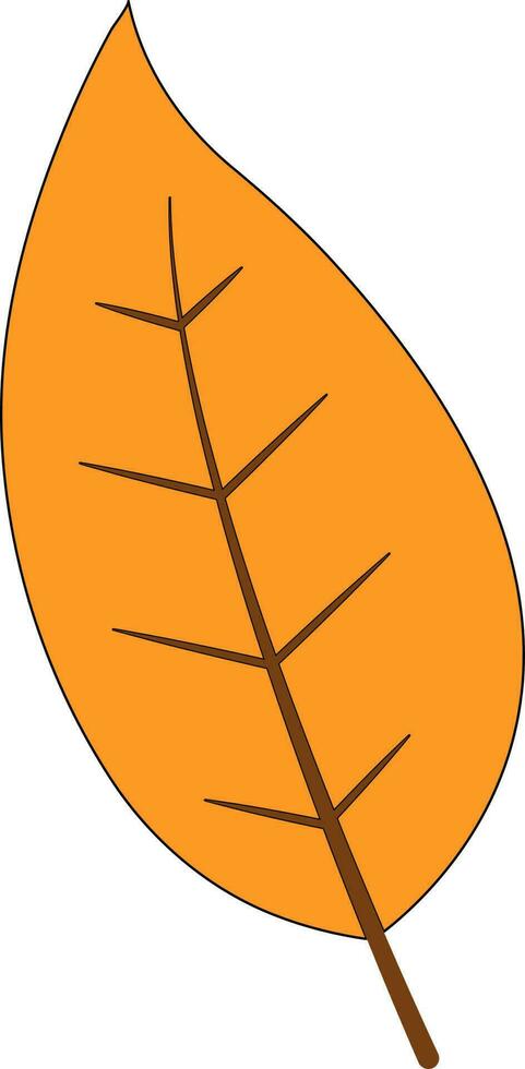 Isolated Leaf Icon In Yellow Color. vector