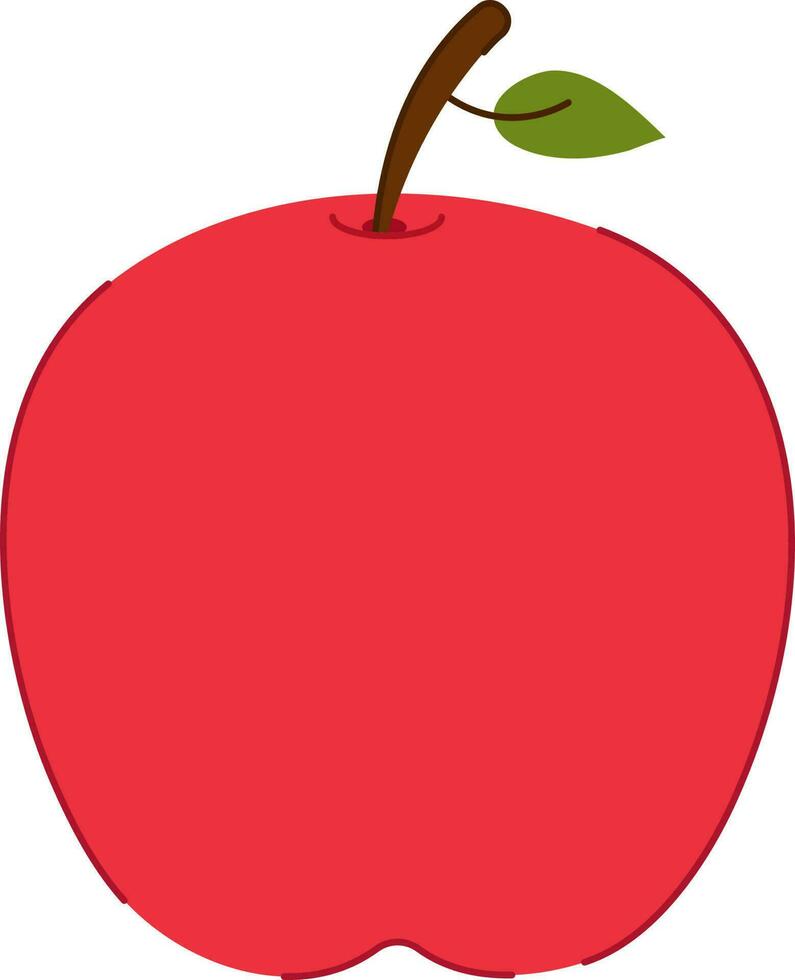 plano manzana icono en rojo color. vector