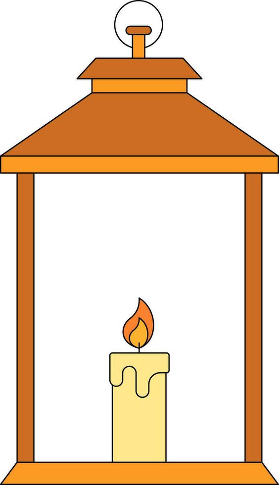 Isolated Candle Lamp Icon In Orange Color. vector