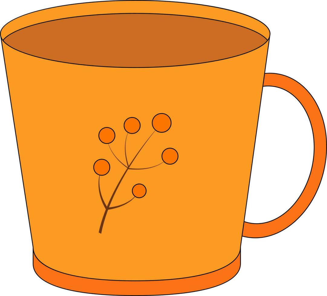 baya diseño té o café taza icono en naranja color. vector