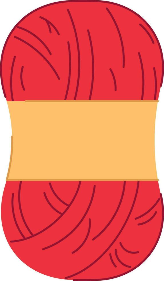 Isolated Red Yarn Icon In Flat Style. vector