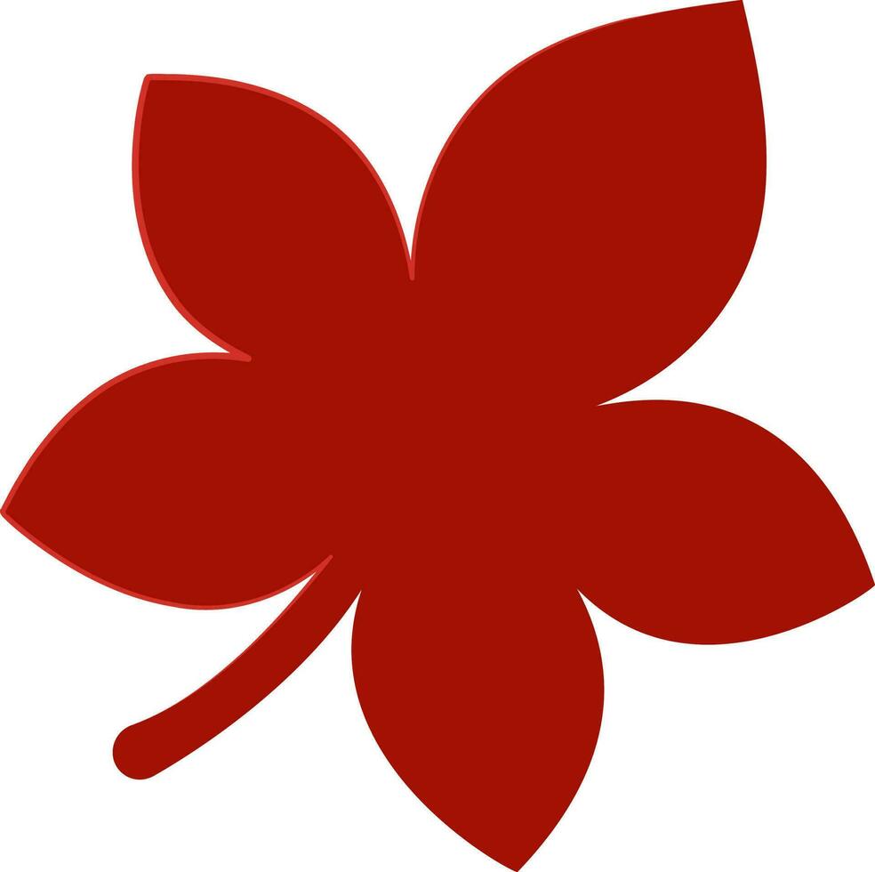 Red Styraciflua Leaf Element In Flat Style. vector