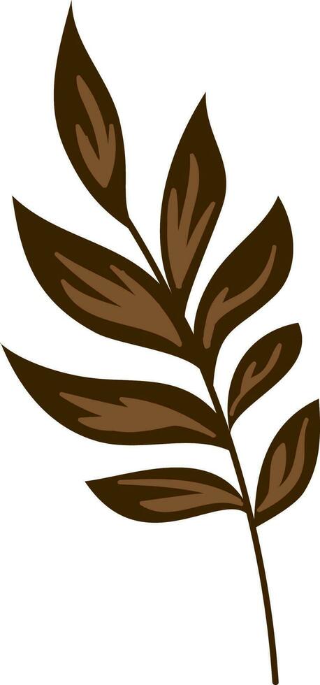 Brown Leaves Stem Element In Flat Style. 24145357 Vector Art at Vecteezy