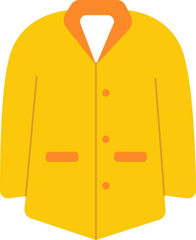 Yellow And Orange Coat Or Suit Flat Icon. vector