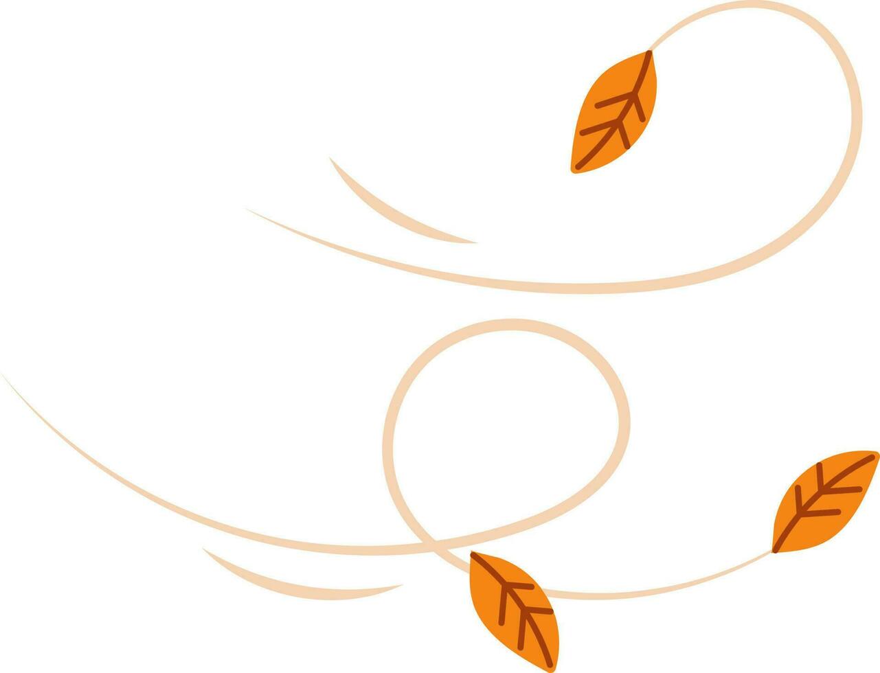 ilustración de viento con hojas naranja icono. vector