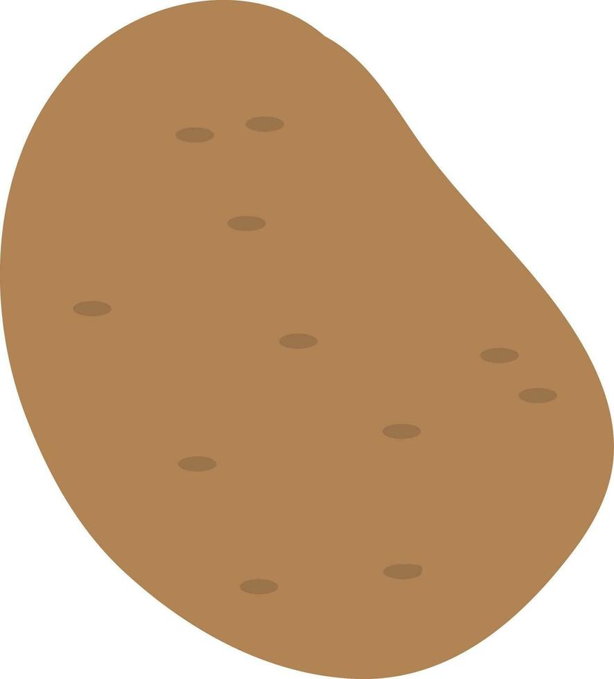 Isolated Brown Potato Icon In Flat Style. vector