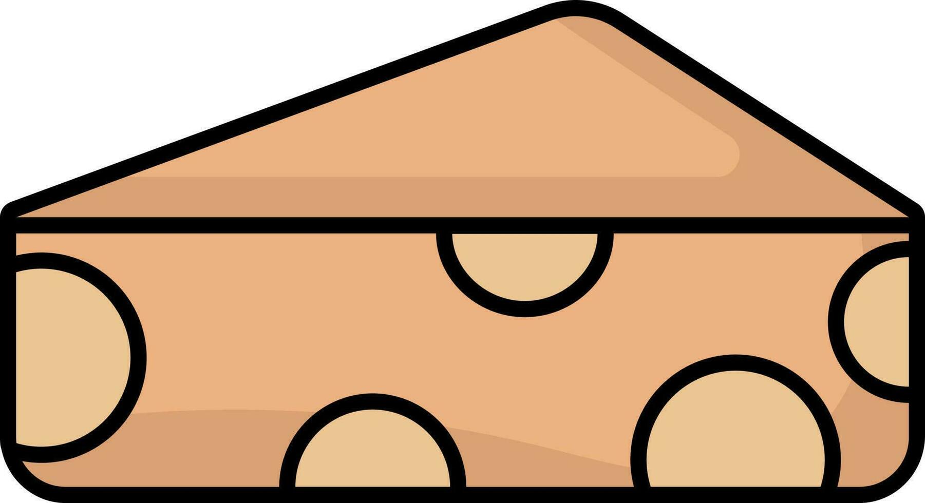 Cheese Slice Icon In Orange Color. vector