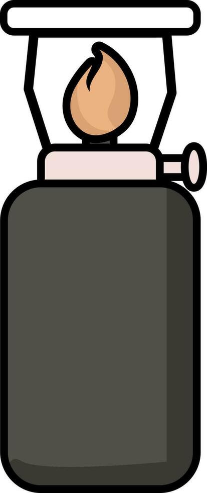 Gas Stove Cylinder Icon In Black Color. vector
