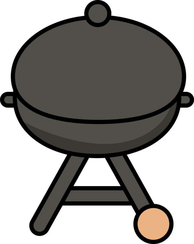 Barbecue Grill Icon In Black Color. vector
