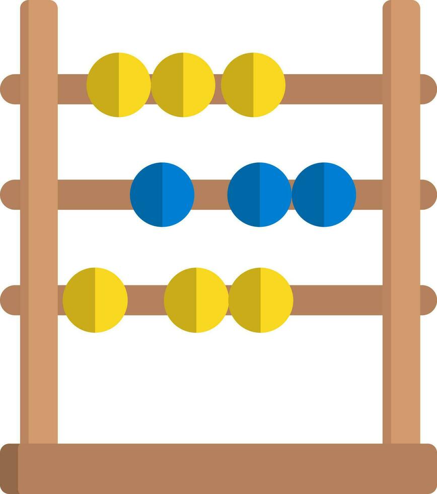 Yellow And Blue Abacus Icon In Flat Style. vector