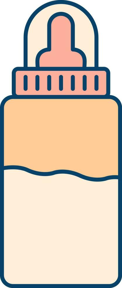 Baby Feeding Bottle Icon In Red And Orange Color. vector