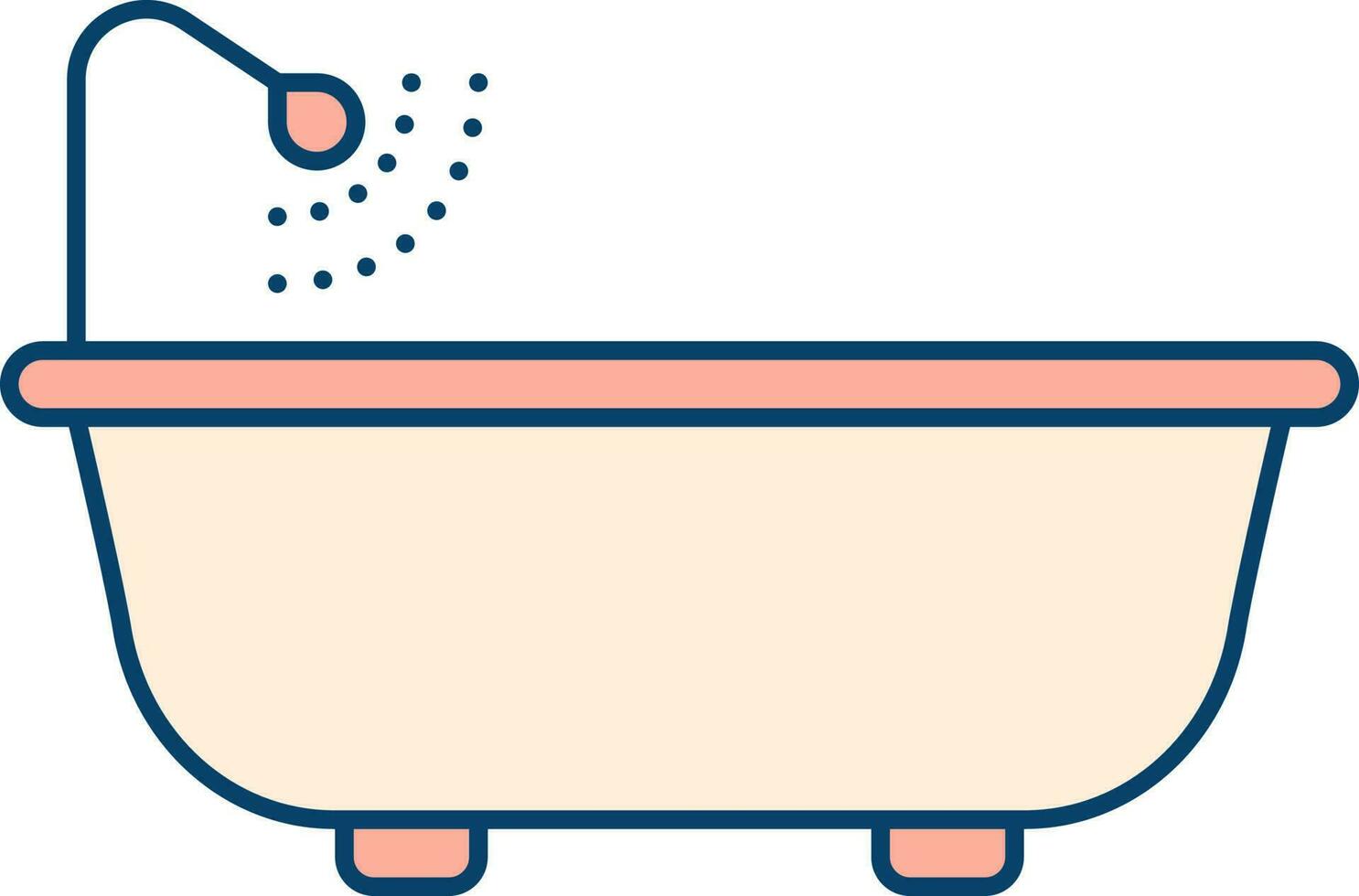 Bathtub Icon In Red Color. vector