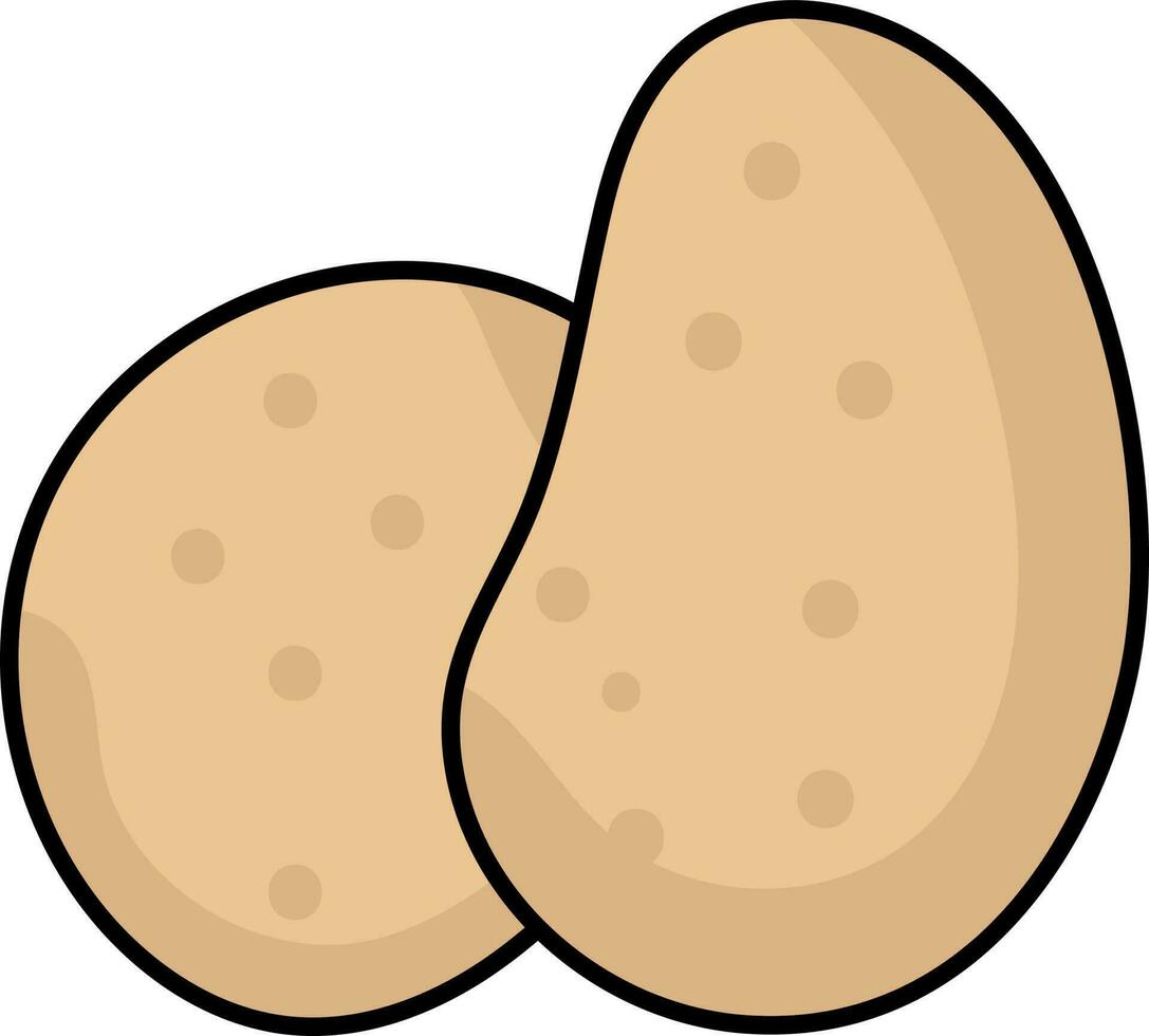 Two Potatoes Icon In Orange Color. vector